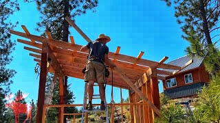 Making Rafters for an Outdoor Kitchen Framing a ShedStyle Roof Ep 7 [upl. by Linneman147]