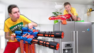 24 Hours of Hilarious Pranks with NERF Guns on My Brother🤪 [upl. by Ardek]