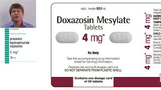 Alpha blockers Prazosin doxazosin alfuzosin tamsulosin osin drugs [upl. by Domeniga]