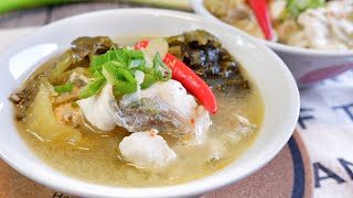 Super Easy Szechuan Fish Soup w Pickled Mustard 酸菜鱼 Chinese Hot amp Sour Fish Soup Recipe [upl. by Irrehc]