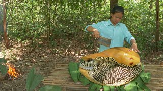 Monster Sea Snail Cooking In Rainforest  Giant Seafood Cooking Incredible [upl. by Porta871]