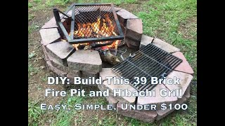 DIY Build This Wood Fire Pit and Hibachi Grill Combo Easy Cheap and Simple [upl. by Wey]