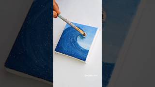 Mini canvas ocean wave painting waveart acrylicart artwork waves wavepainting sanjidasArt8828 [upl. by Kattie839]