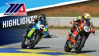 MotoAmerica Supersport Race 2 Highlights at Road Atlanta 2023 [upl. by Ynohtnacram111]