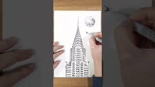 Chrysler building New York TimeLapse drawing [upl. by Cyn]