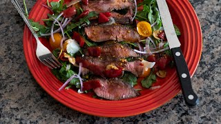 Tagliata  Italian Steak Salad With Arugula Shaved Parmesan amp Calabrian Chili Peppers [upl. by Reeve367]