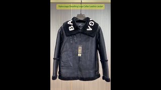 Balenciaga Shearling Logo Collar Leather Jacket Review [upl. by Xel]