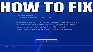 HOW TO FIX PS4 ERROR Cannot USE CONTENT CANNOT CONNECT TO SERVER [upl. by Lu]