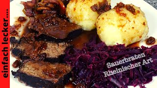 Sauerbraten Rheinischer Art  WunschRezept  Kochen lernen mit Tom [upl. by Odella409]