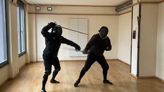 Sidesword vs Backsword Sparring [upl. by Eenwahs]