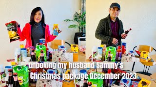 UNBOXING MY HUSBAND SAMMYS CHRISTMAS PAKCKAGE DECEMBER 2023 [upl. by Flosser]