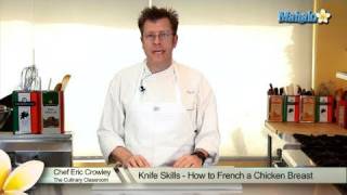 Knife Skills  How to French a Chicken Breast [upl. by Irb]