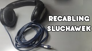 Wymiana przewodu w słuchawkach Sennheiser HD201 [upl. by Henghold915]