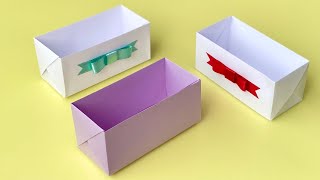 【折り紙】A4サイズなど長方形の紙で作る箱／Box made of rectangular paper such as A4 size [upl. by Jaenicke]