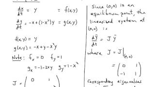 Using the Jacobean to Linearize at nonlinear system at an equilibrium point [upl. by Ewald365]