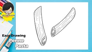 Easy Drawing Penne Pasta [upl. by Freudberg]