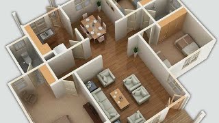 3 Bedroom low budget house design  1200 sq ft  3d video tutorial  2023 [upl. by Hanson]