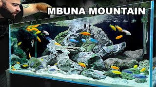 Mbuna Mountain EPIC Cichlid 4ft Aquascape Tutorial [upl. by Tombaugh141]