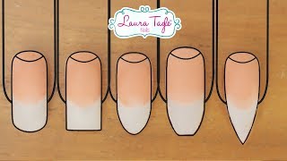 5 BASIC NAIL TIP SHAPES  English [upl. by Suillenroc]