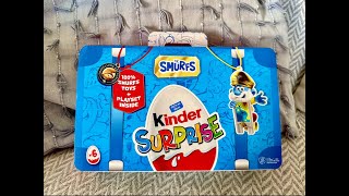 The Smurfs Kinder Surprise Box 6 eggs l 1 GOLDEN Smurf l ASMR Unboxing l Travellers Exclusive ✈️ [upl. by Longmire]