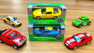 Unboxing New DieCast Model Kinsmart Ford Mustang GT and Chevrolet Corvette diecast 136 scale model [upl. by Aivataj]