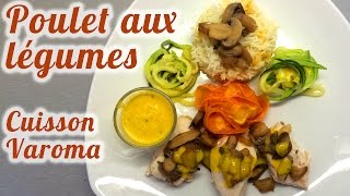 Recette Thermomix Poulet aux légumes cuisson vapeur Varoma à 4 étages [upl. by Anirok]