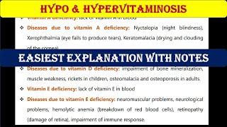 Hypo and hypervitaminosis  Biochemistry [upl. by Marita509]