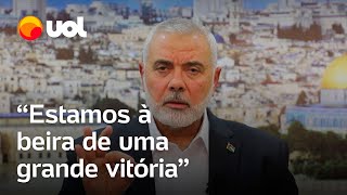 Guerra Israel e Palestina Líder do Hamas ‘estamos à beira de uma grande vitória’ [upl. by Jemy851]