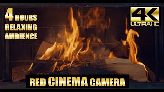 Fireplace 4 your home 4K Cinema 4 Hours [upl. by Emerson925]