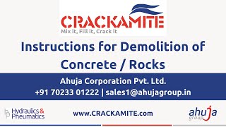 CRACKAMITE a NonExplosive Silent Cracking  Demolition Agent by Ahuja Group [upl. by Sollows]