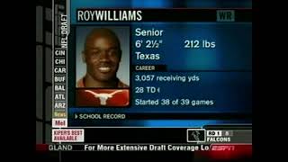 Lions Select WR Roy Williams 2004 NFL Draft [upl. by Zamir]