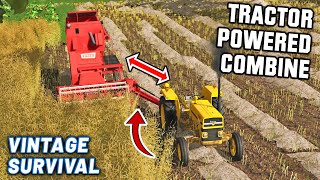 NEW TRACTOR POWERED COMBINE  Vintage Survival  Episode 11 [upl. by Elocin158]