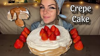 CREPE CAKE MUKBANG Vegan No Talking [upl. by Naitsirhc208]