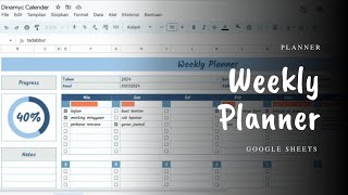 Weekly Planner  Spreadsheet  Google Sheets [upl. by Monson]