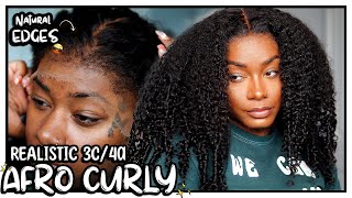 ✨ NEW WIG DROP ✨ REALISTIC 3c4a AFRO CURLY NATURAL EDGES WIG 👀 Wowafrican x Laurasia Andrea [upl. by Akym619]