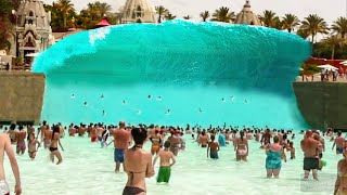 wave pool BREAKS and floods water park [upl. by Siouxie]