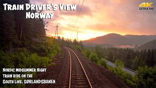 4K CABVIEW Nordic Midsummer Night Train Ride on the South Line [upl. by Hnah]