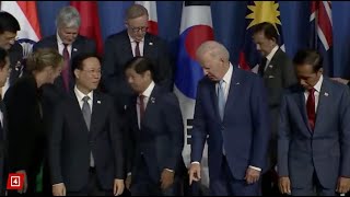 President Biden appeared confused as he took the stage with other world leaders at APEC [upl. by Silrak685]