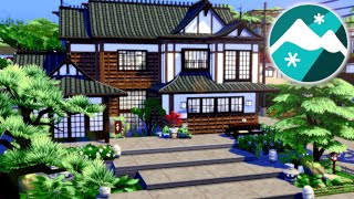 JAPANESE TERRACED HOME  The Sims 4 Snowy Escape  Speed Build No CC [upl. by Anneirb880]