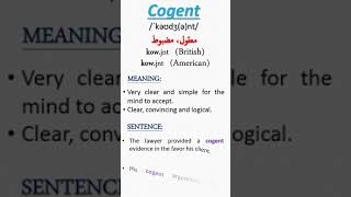 Cogent meaning English difficult words shorts [upl. by Yesnil426]