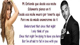 Thalía ft Maluma  Desde Esa Noche Lyrics English and Spanish  Translation amp Meaning  Letras [upl. by Fine]