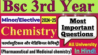 Bsc 3rd Year Chemistry MinorElective Most Important Question 202425  All University in Hindi [upl. by Naoma]