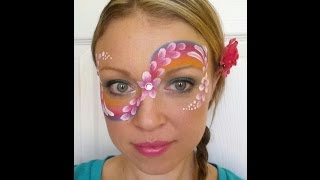 Fast flowers face painting tutorial by Cameron Garrett [upl. by Bellis]