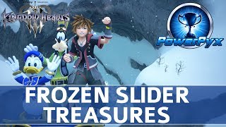 Kingdom Hearts 3  Frozen Slider Minigame All 10 Treasure Locations Orichalcum [upl. by Odine]