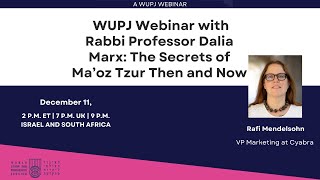 Webinar with Rabbi Professor Dalia Marx The Secrets of Ma’oz Tzur Then and Now [upl. by Eniawed]