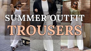 White Stylish Summer Trousers Chic Outfit Ideas  2024 Fashion Trends [upl. by Giusto]