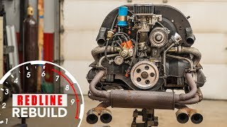 Volkswagen Beetle Aircooled Flatfour Engine Rebuild TimeLapse  Redline Rebuild  S1E7 [upl. by Redmund166]