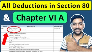 All Deductions in Section 80C 80CCC 80CCD 80D in Hindi Chapter VI A [upl. by Nivloc913]