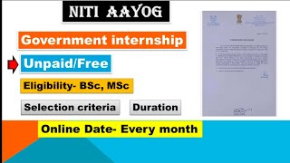 NITI Internship program NITI Aayog internshipApplication formSelection processEligibility [upl. by Ahsiket552]