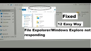 File explorer not responding windows 11 10 Windows explorer not responding 12 Easy Ways to Fix [upl. by Mead]